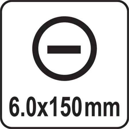 SLOTTED SCREWDRIVER 6x150MM