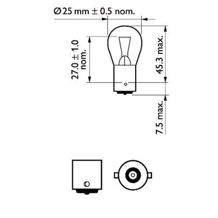 Philips Standard 12V P18W BA15s Bulb   Single