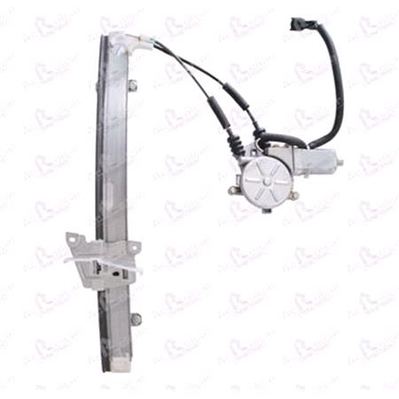 KIA RIO'00 POWER WINDOW REGULATOR   FRONT LEFT, 4 Door Models, WITHOUT One Touch/Antipinch, motor has 2 pins/wires