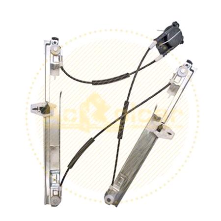 Front Left Electric Window Regulator Mechanism (without motor) for RENAULT MEGANE II Saloon (LM0/1_), 2003 2008, 4 Door Models, One Touch/AntiPinch Version, holds a motor with 6 or more pins