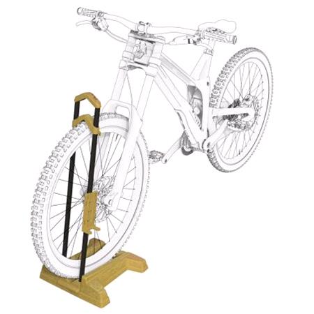 Peruzzo Bamboo Floor Bike Stand Lybra with E Bike Charger Holder