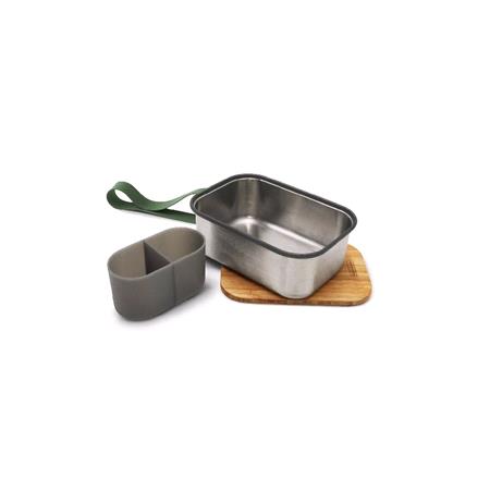 Black+Blum Stainless Steel Sandwich Box Large   Olive   1.25 Litre