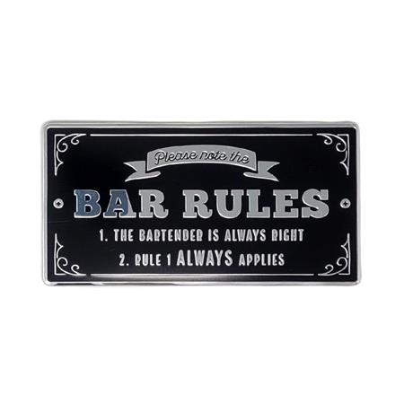 Bar Rules   Peel & Stick Sign