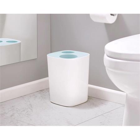 Joseph Joseph Split Bathroom Waste Separation Bin   White and Blue 