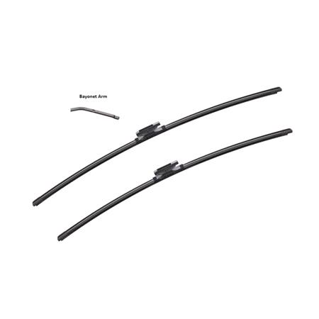 Bremen Vision Flat Wiper Blade Front Set (600 / 400mm   Bayonet Arm Connection) for Citroen DS3 Convertible, 2013 Onwards