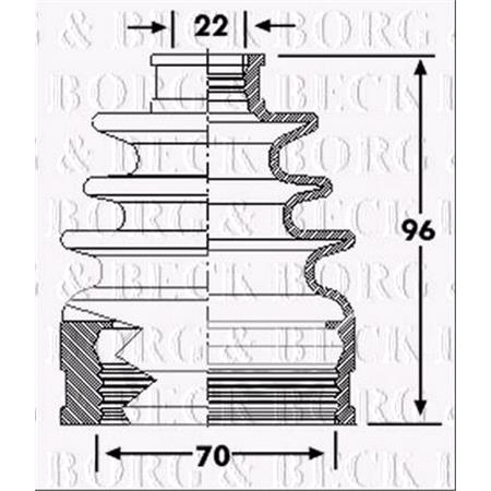 Borg & Beck Inner CV Joint Boot   BCB6324