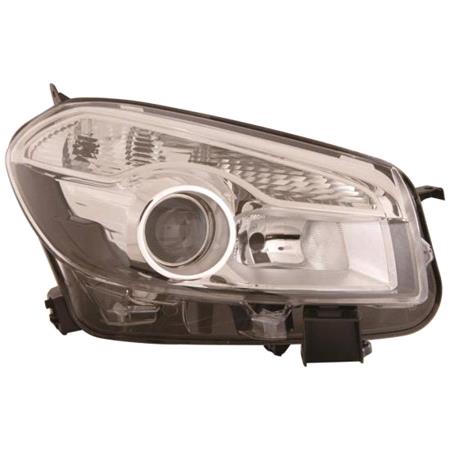 Right Headlamp (Halogen, Takes H7 / H7 Bulbs, Supplied Without Bulbs or Motor) for Nissan QASHQAI 2010 on