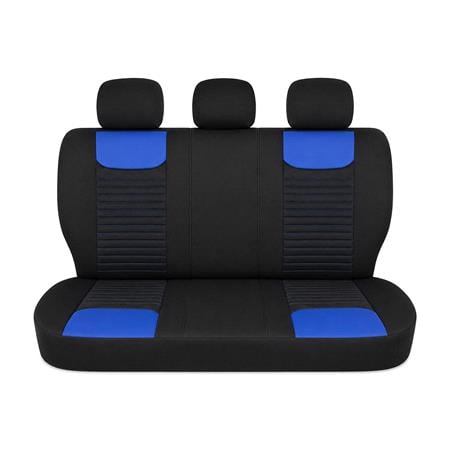 CHAMPION Style Seat Covers with Fixed Headrests (Black/Blue) For Citroen C ZERO 2010 Onwards