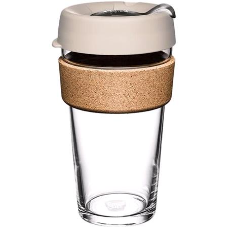 KeepCup Brew Cork 16oz Filter   Tempered Glass Reusable Coffee Cup with Cork Band 450ml