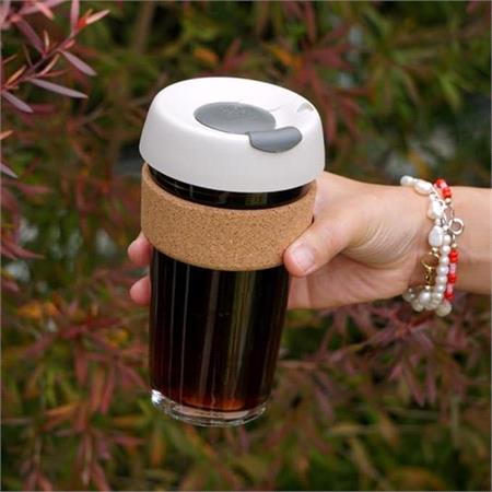 KeepCup Brew Cork 16oz Filter   Tempered Glass Reusable Coffee Cup with Cork Band 450ml