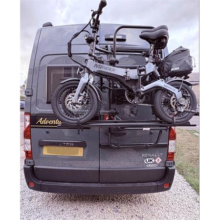 Fabbri Bici OK Rear Double Door Black Bike Rack for Renault Master 2011 Onwards   2 Bikes