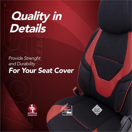 Boost Premium Cotton Leather Car Seat Covers   Black and Red For Nissan ALMERA Mk II Saloon 2000 2006