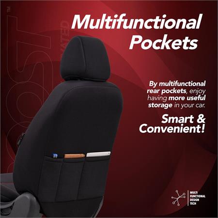 Boost Premium Cotton Leather Car Seat Covers   Black and Red For Nissan ALMERA Mk II Saloon 2000 2006