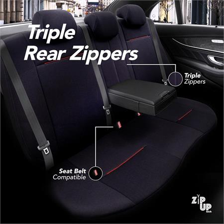 Boost Premium Cotton Leather Car Seat Covers   Black and Red For Nissan ALMERA Mk II Saloon 2000 2006