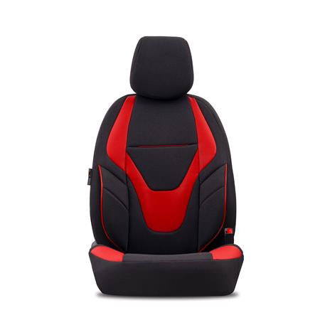 Boost Premium Cotton Leather Car Seat Covers   Black and Red For Nissan ALMERA Mk II Saloon 2000 2006