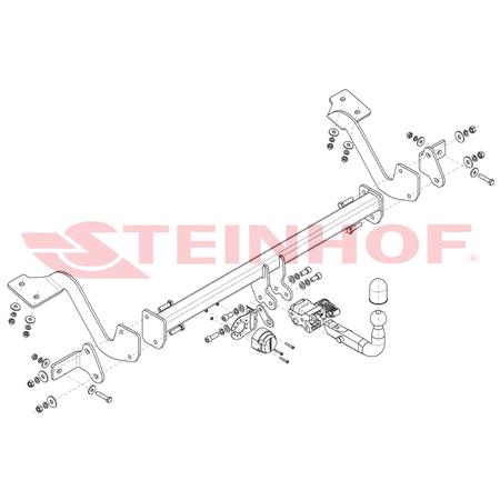 Steinhof Semi Automatic Detachable Towbar for Fiat DOBLO MPV 2022 Onwards (max length 4403 mm)