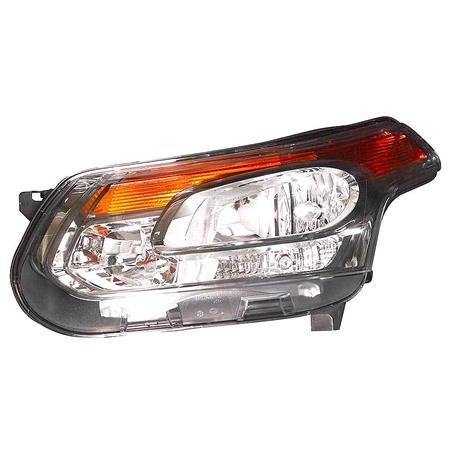 Left Headlamp (Halogen, Takes H7 / H1 Bulbs, Supplied With Motor) for Citroen C3 Picasso 2009 on