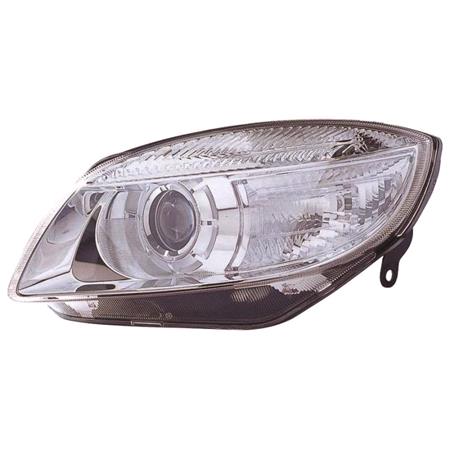 Left Headlamp (With Projector Lens, Halogen, Takes H7/H7 Bulbs, Supplied With Motor) for Skoda ROOMSTER 2010 on