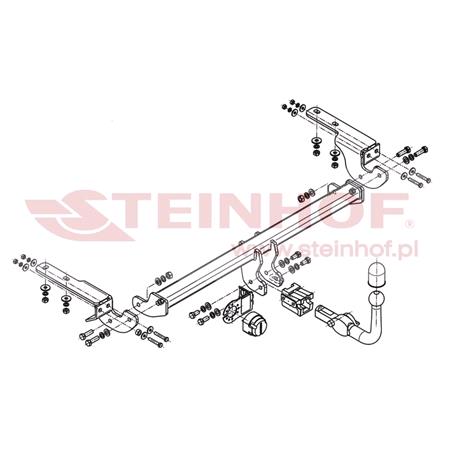 Steinhof Automatic Detachable Towbar (horizontal system) for Citroen DS4, 2011 Onwards