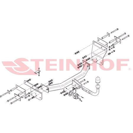 Steinhof Towbar (fixed with 2 bolts) for Chrysler SEBRING, 2007 2010