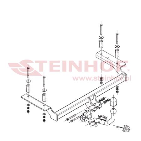 Steinhof Towbar (fixed with 2 bolts) for Chevrolet AVEO Hatchback, 2008 2010