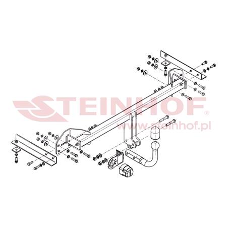 Steinhof Towbar (fixed with 2 bolts) for Chevrolet AVEO Hatchback, 2011 Onwards