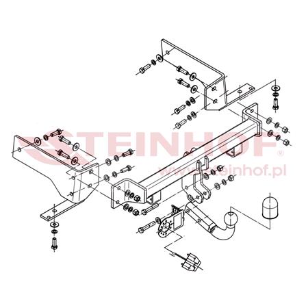 Steinhof Towbar (fixed with 2 bolts) for Chevrolet CAPTIVA, 2006 2013
