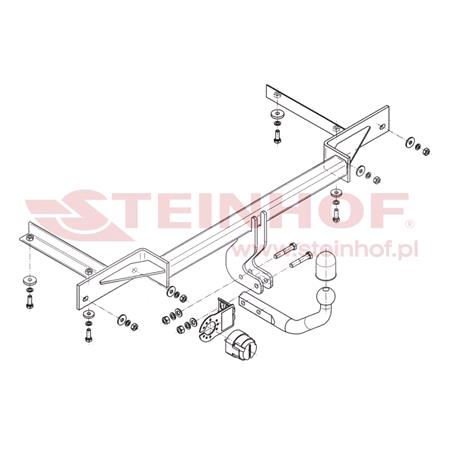 Steinhof Towbar (fixed with 2 bolts) for Chevrolet CRUZE, 2011 2015