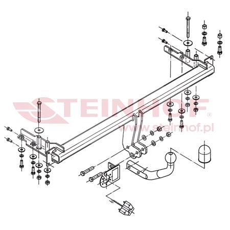 Steinhof Towbar (fixed with 2 bolts) for Chevrolet LACETTI, 2005 2009