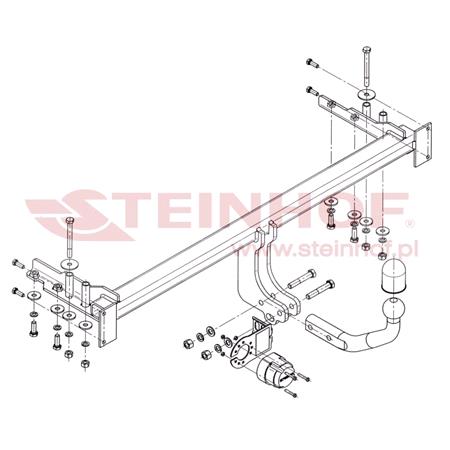 Steinhof Towbar (fixed with 2 bolts) for Chevrolet LACETTI Estate, 2005 2010