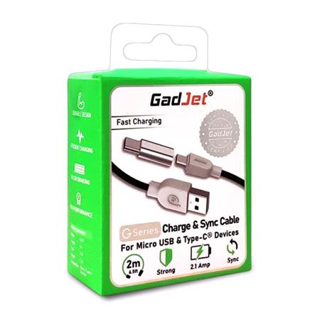 GadJet G Series Micro USB   Type C Android Charging Cable   2 Meter