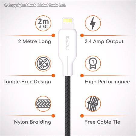 GadJet iPhone Cable   2m