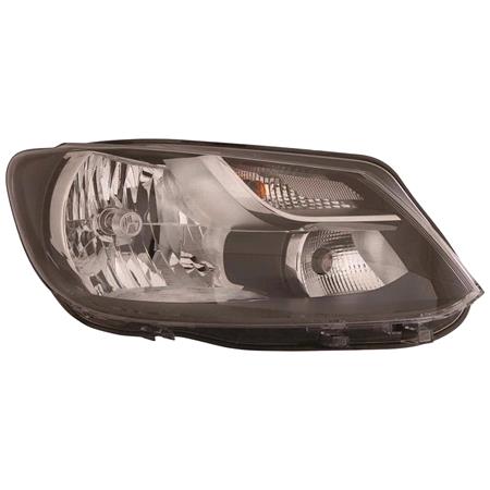Right Headlamp (Halogen, Takes H4 Bulb, Supplied With Motor, Original Equipment) for Volkswagen CADDY III van  2004 to 2015
