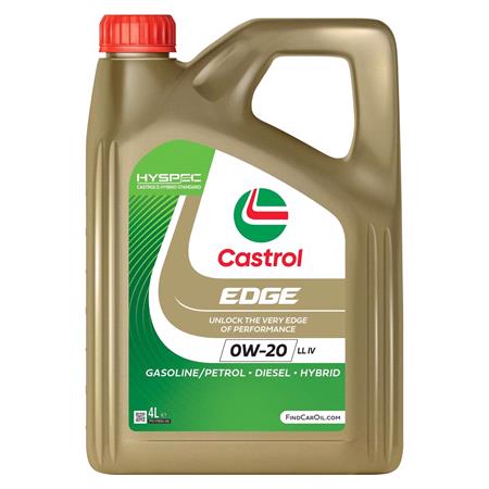 Castrol Edge 0W20 Hyspec Titanium FST LL IV Fully Synthetic Engine Oil   4 Litre