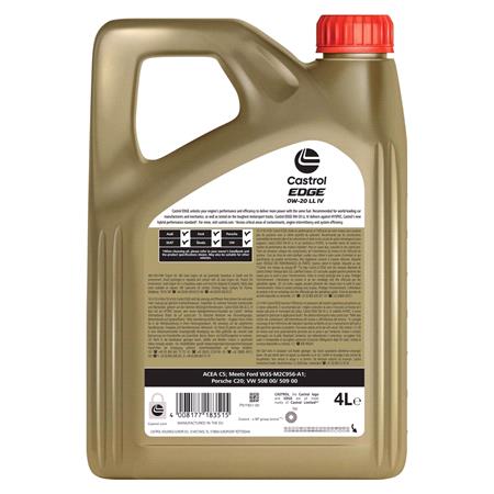 Castrol Edge 0W20 Hyspec Titanium FST LL IV Fully Synthetic Engine Oil   4 Litre