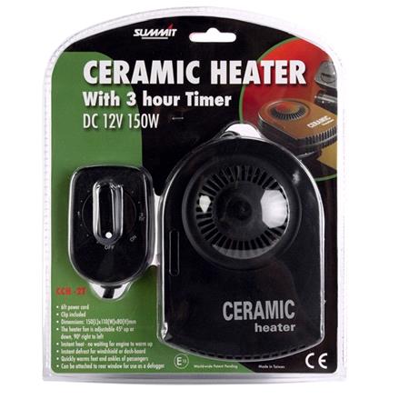 Summit Ceramic Car Heater & Timer   12V   150W