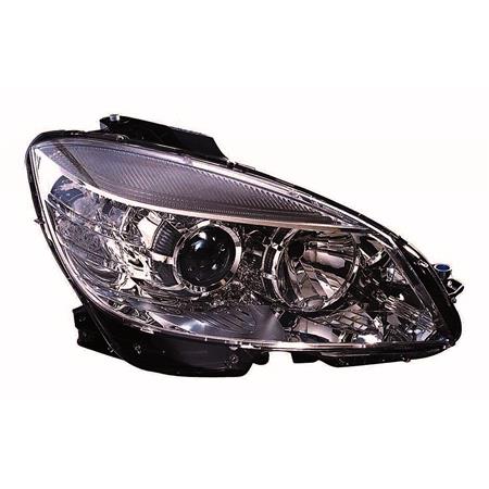 Right Headlamp (Halogen, Takes H7 / H7 Bulbs, Smoked Grey Bezel, Supplied With Motor, Original Equipment) for Mercedes C CLASS Coupe 2008 2011