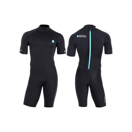 MDNS Pioneer Shorty 2|2mm Short Sleeve Men's Wetsuit   Black and Teal   Size XS