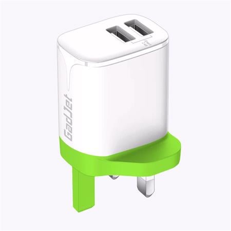 GadJet Elite 2.4A AC Wall Charging Plug   Green