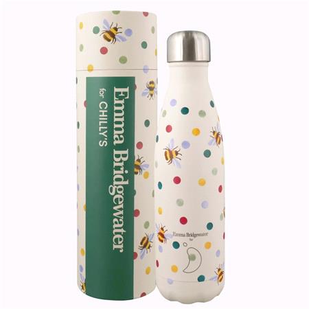 Chilly's 500ml Bottle   Polka Dot & Bees, By Emma Bridgewater