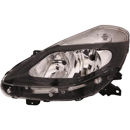 Left Headlamp (With Black Bezel, Takes H7/H7 Bulbs, Supplied Without Motor) for Renault CLIO Grandtour 2009 2011