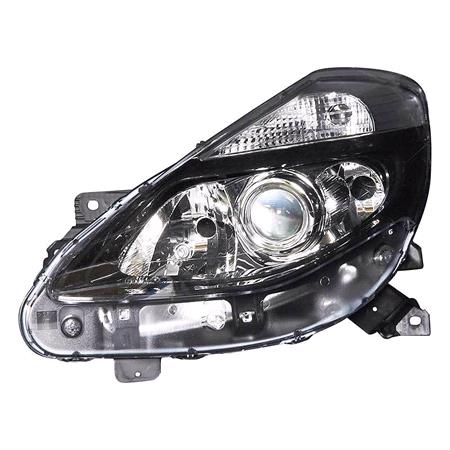 Left Headlamp (Black Bezel, With Static Corning Lamp, Takes H1/H7/H7 Bulbs, Supplied Without Motor) for Renault CLIO Grandtour 2009 on