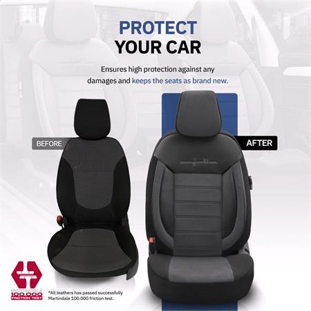 Premium Fabric Car Seat Covers COMFORTLINE   Black For Vauxhall VXR8 MALOO 2008 Onwards
