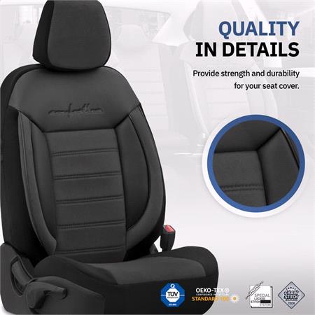Premium Fabric Car Seat Covers COMFORTLINE   Black For Volvo V50 2004 2012