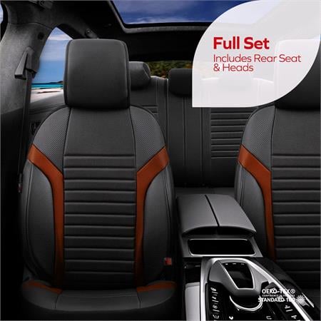 Premium Lacoste Leather Car Seat Covers LIMITED SERIES   Black Grey For Subaru LEGACY VI 2015 Onwards