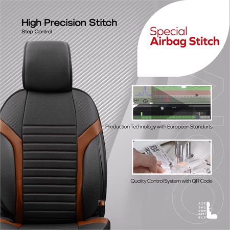 Premium Lacoste Leather Car Seat Covers LIMITED SERIES   Black Grey For Subaru LEGACY VI 2015 Onwards