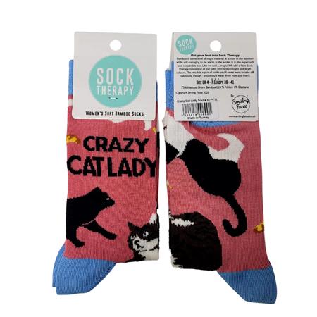 Crazy Cat Lady   Pair Of Socks (Size: 4   7)