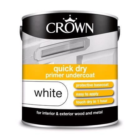 Crown Quick Dry undercoat Primer Paint WHITE   2.5L