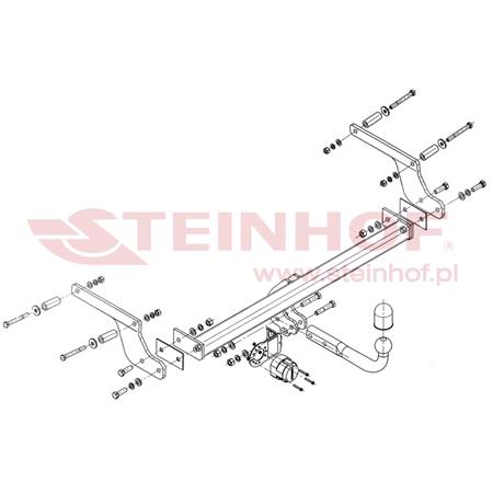 Steinhof Towbar (fixed with 2 bolts) for Dacia DUSTER Box, 2011 2013 (for pre facelift models)