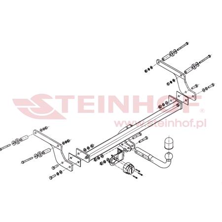 Steinhof Towbar (fixed with 2 bolts) for Dacia DUSTER Box, 2013 Onwards (facelift model)